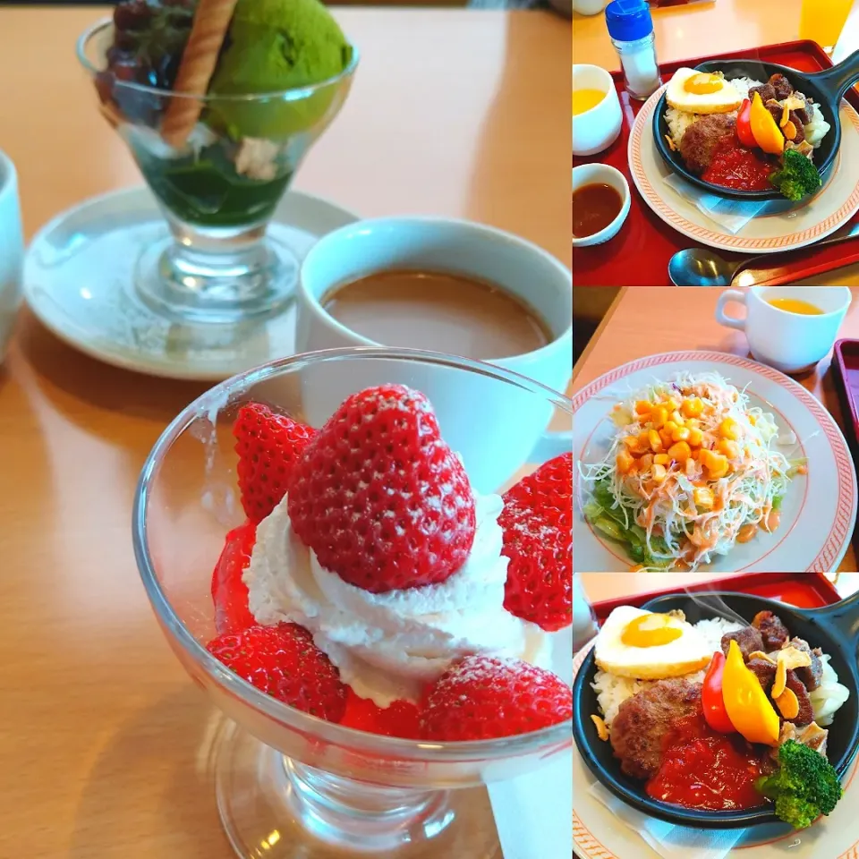 Joyfullのプライムサイコロステーキのカフェご飯とフレッシュ苺とみるくいちごゼリー|うたかた。さん