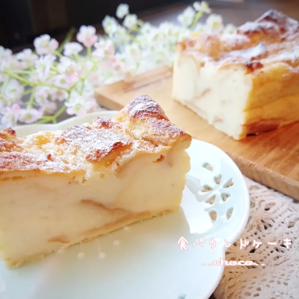 簡単！フレンチトースト風
食パンdeパウンドケーキ♪|ちょこさん