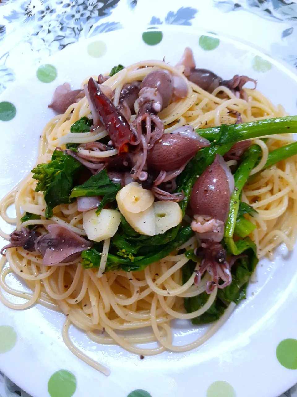 アッチさんの料理 ホタルイカと菜の花のパスタ|@きなこさん