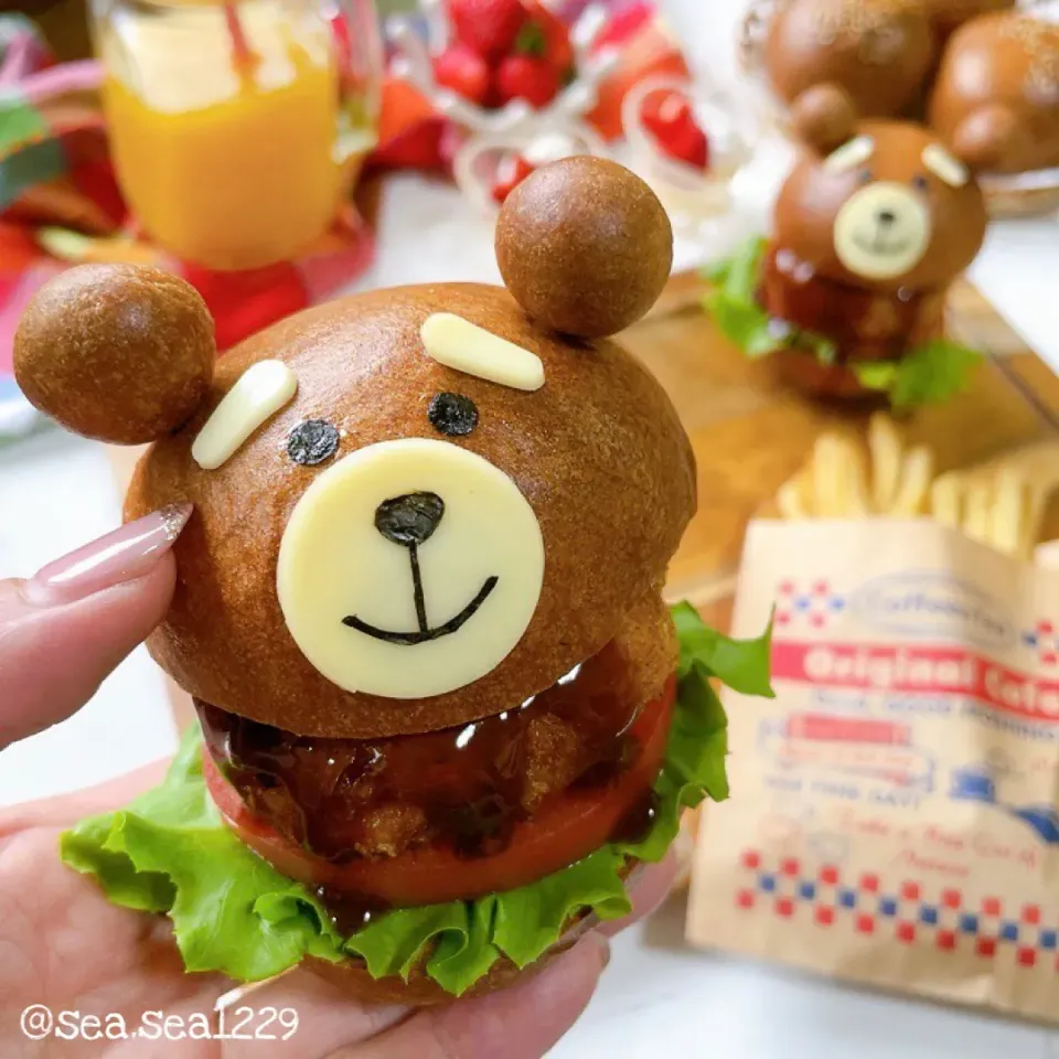 ブランパンでメンチカツバーガー🐻|seaさん