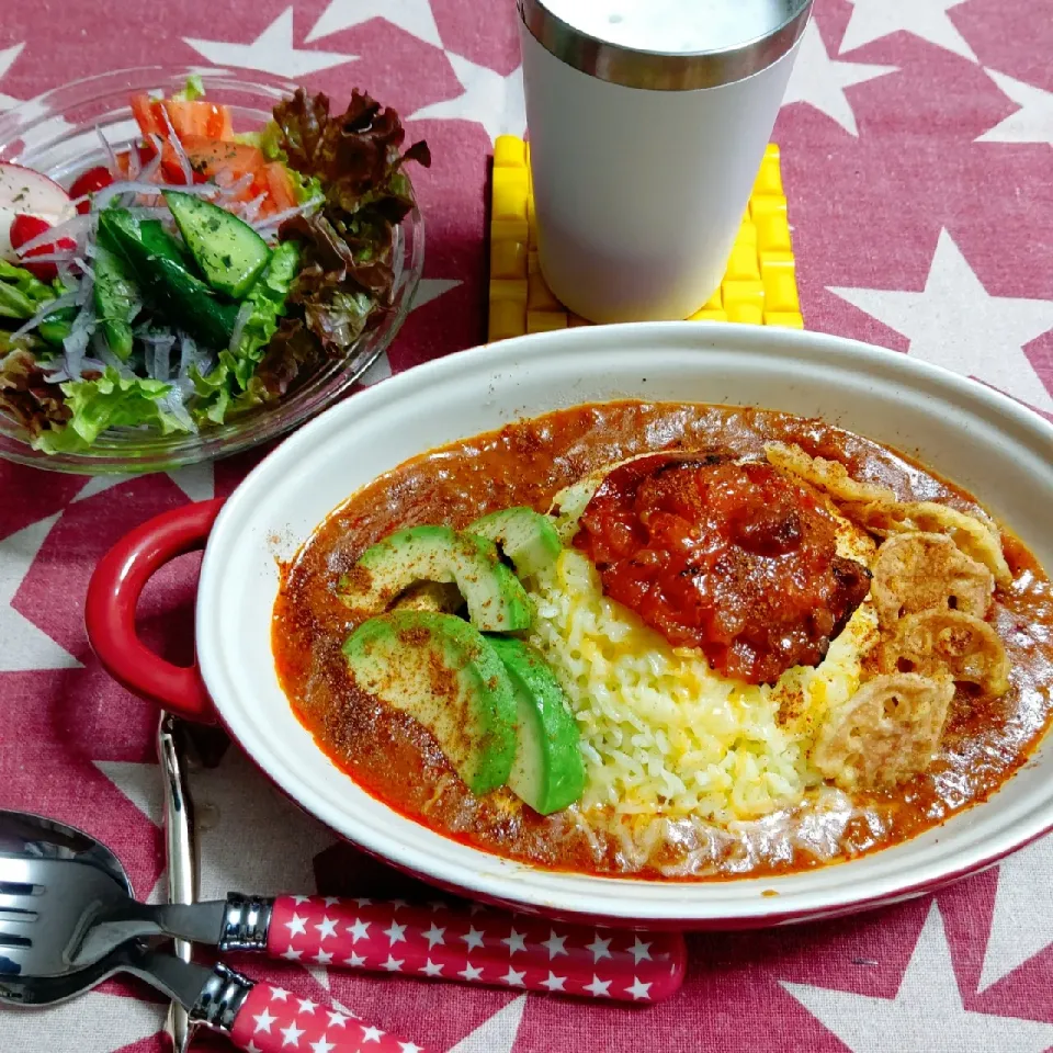 トマトのキーマカレー♡
焼きトマトのせ～|☆Yumi☆さん