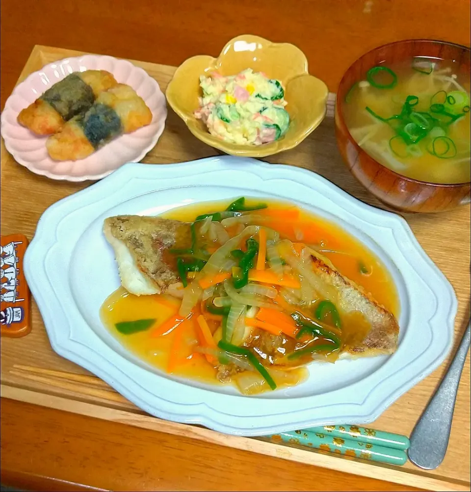 真鯛の野菜あんかけ🐟️|とししいたけさん