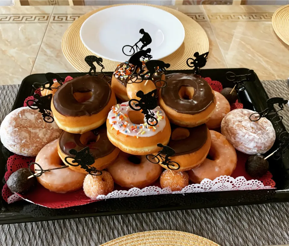 Dunkin Donuts Breakfast Birthday Bike Cake🚵‍♀️🎈|🌺IAnneさん