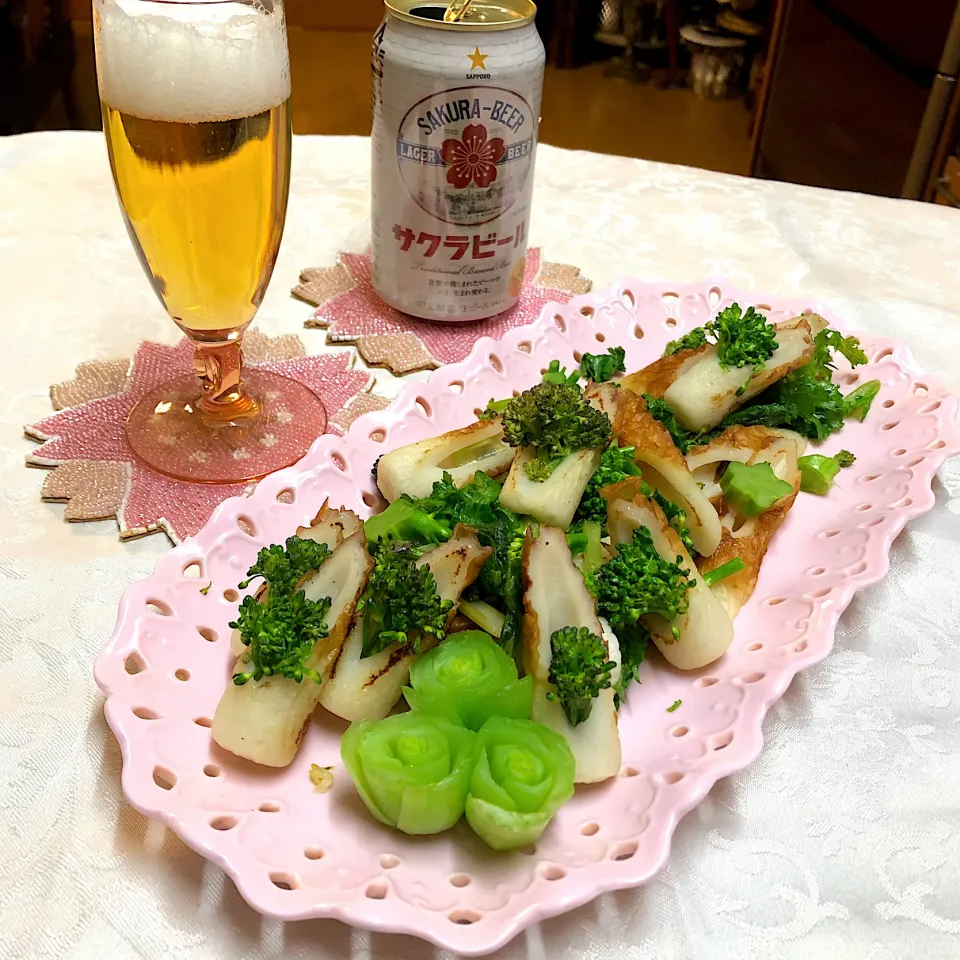 ちくわ＊わさび菜＊小松菜🥬ブロッコリー🥦わさびソースソテー🌸|henryさん