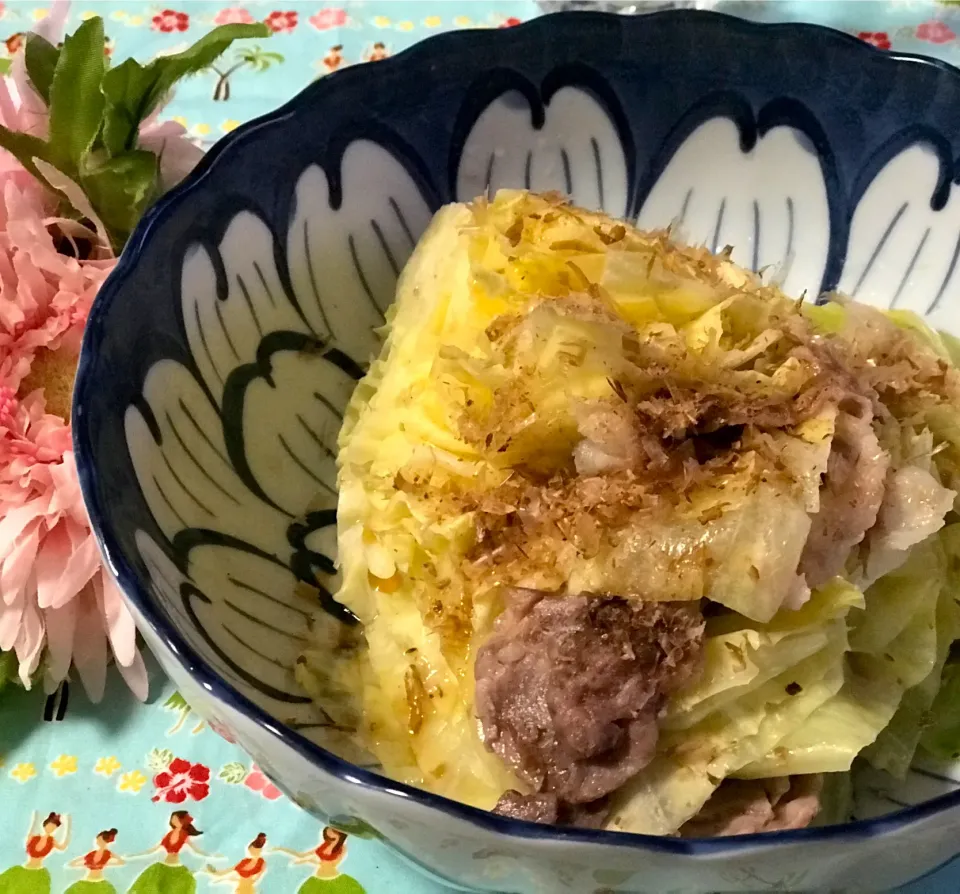 ぽっちさんの料理 キャベツと豚肉のはさみ蒸し♬おろしポン酢かけ|noeさん