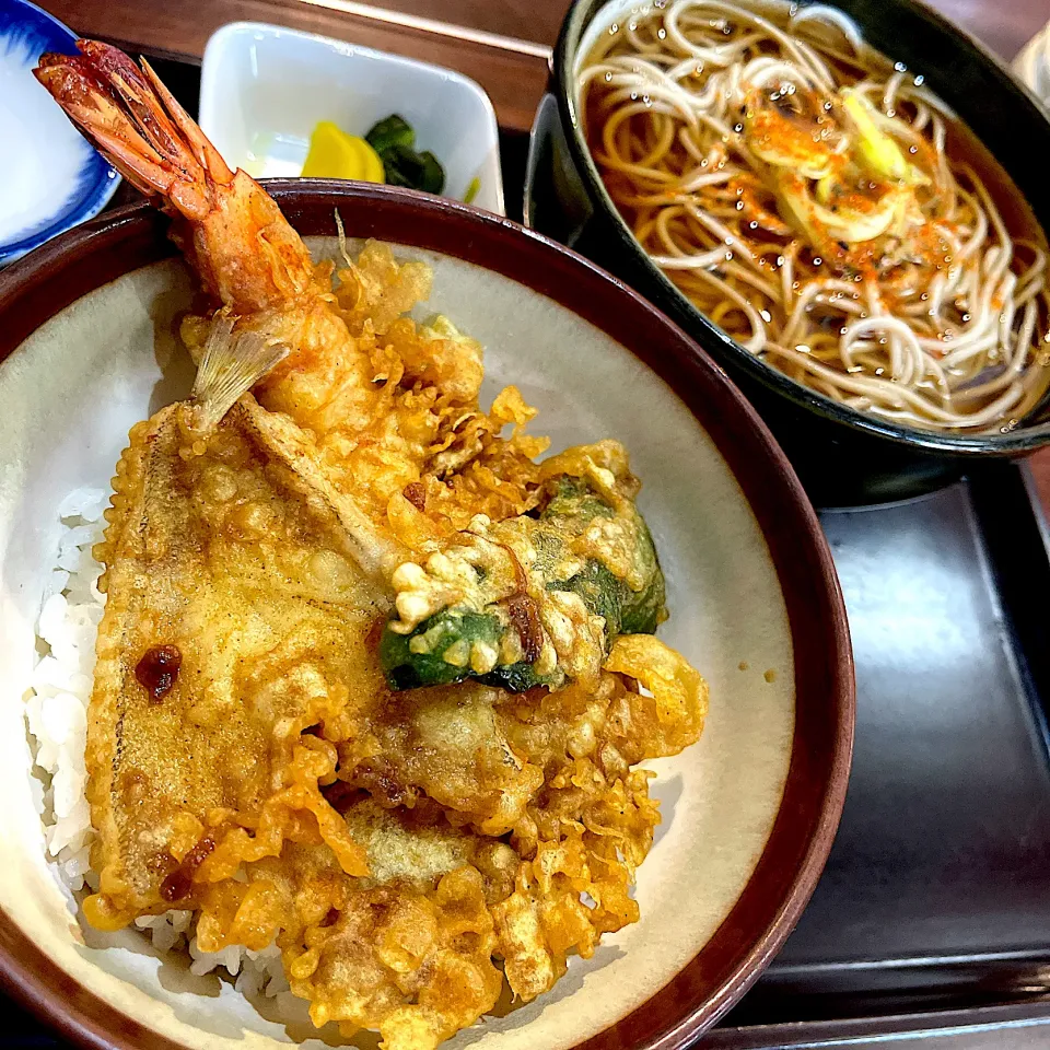 Snapdishの料理写真:天丼セット@相馬屋(月島)|塩豚骨さん