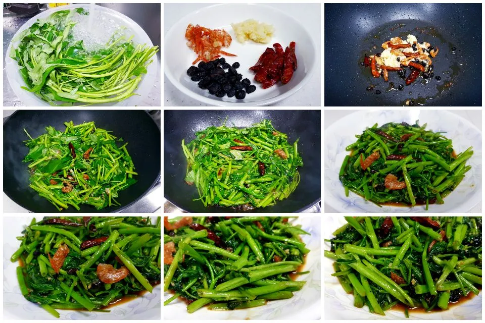 Snapdishの料理写真:炒空心菜 - stir-fried water spinach|steven z.y.さん