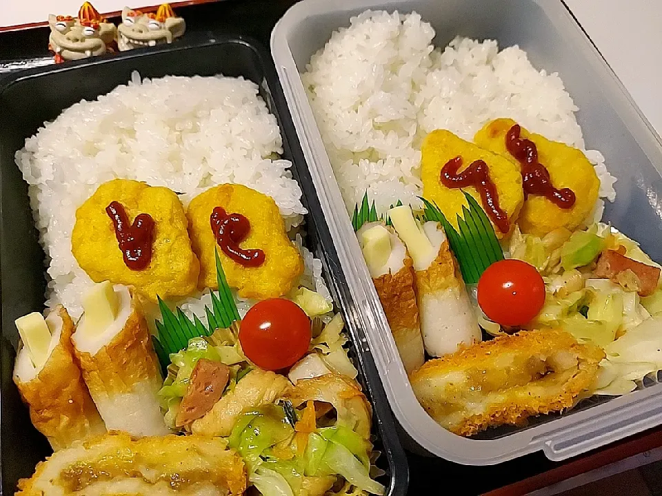 夫弁当、息子弁当|みどりさん