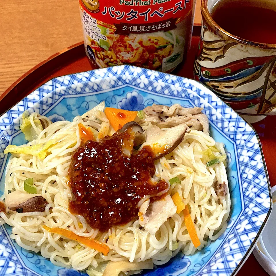 素麺チャンプル　パッタイペースト添え|みんみんさん