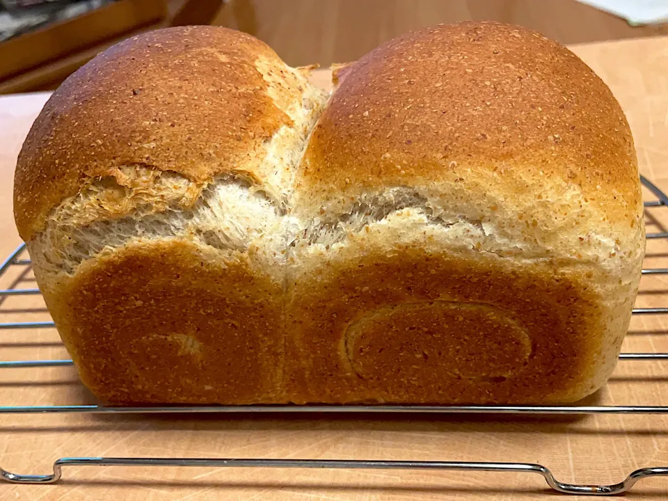 Snapdishの料理写真:食パン⭐︎少しのイーストでゆっくり発酵パン|パンプキンさん