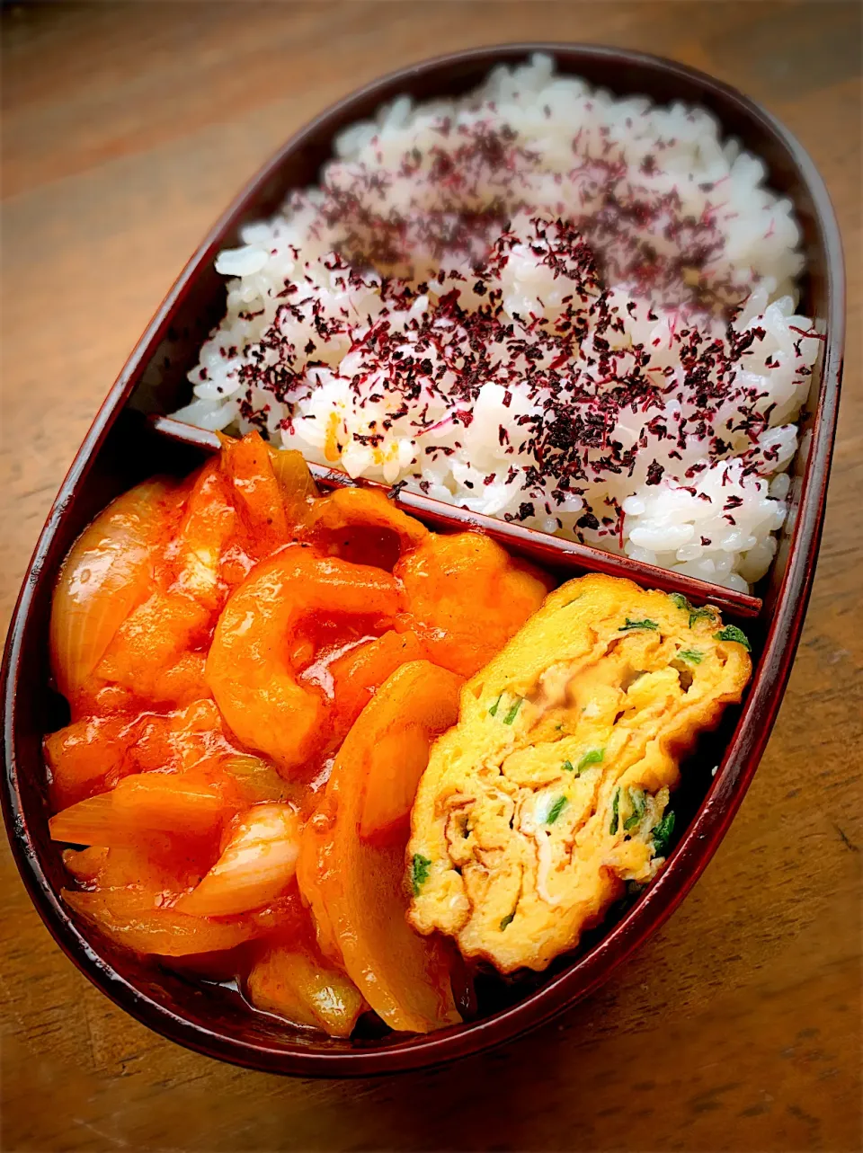 今日のお弁当・冷凍エビでエビチリ風|akiさん