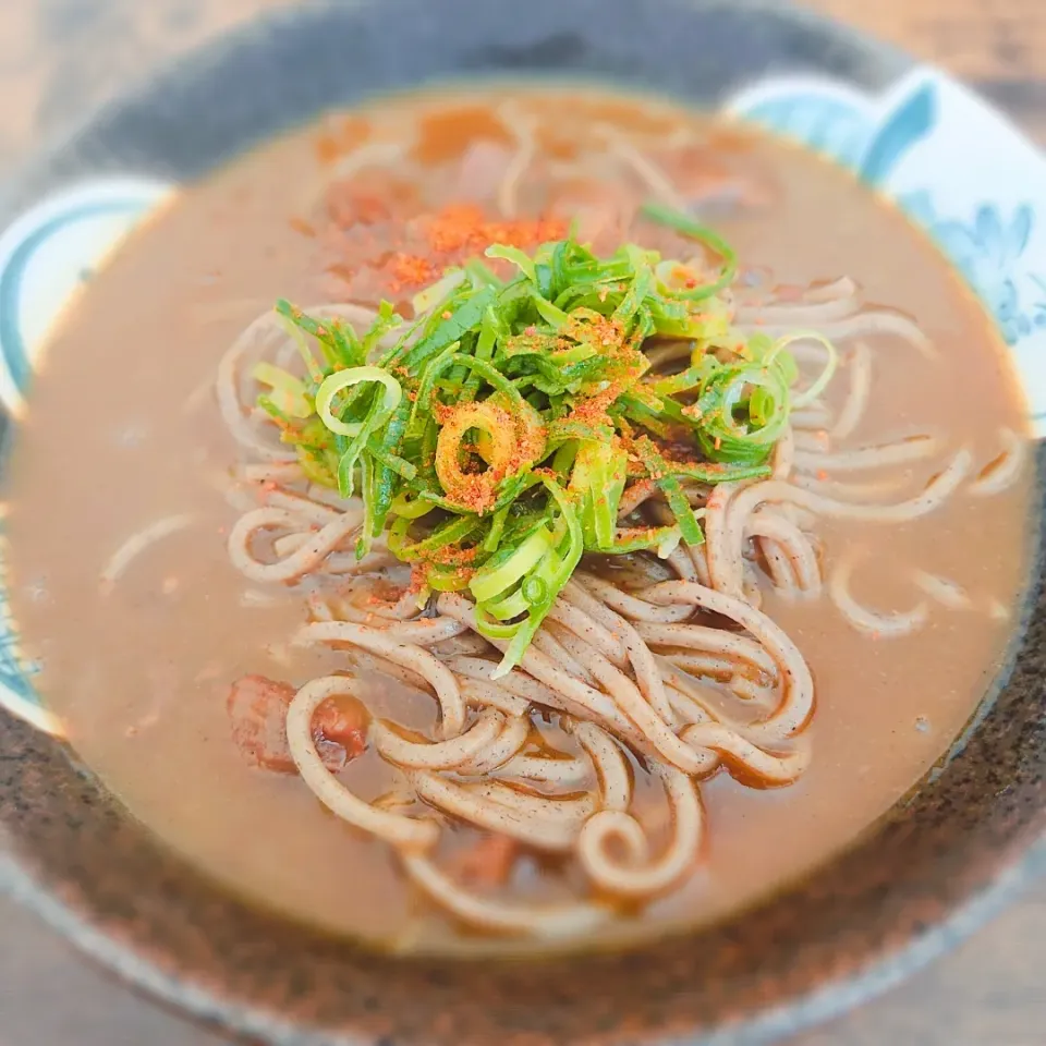 カレー蕎麦。|闇夜の狸さん