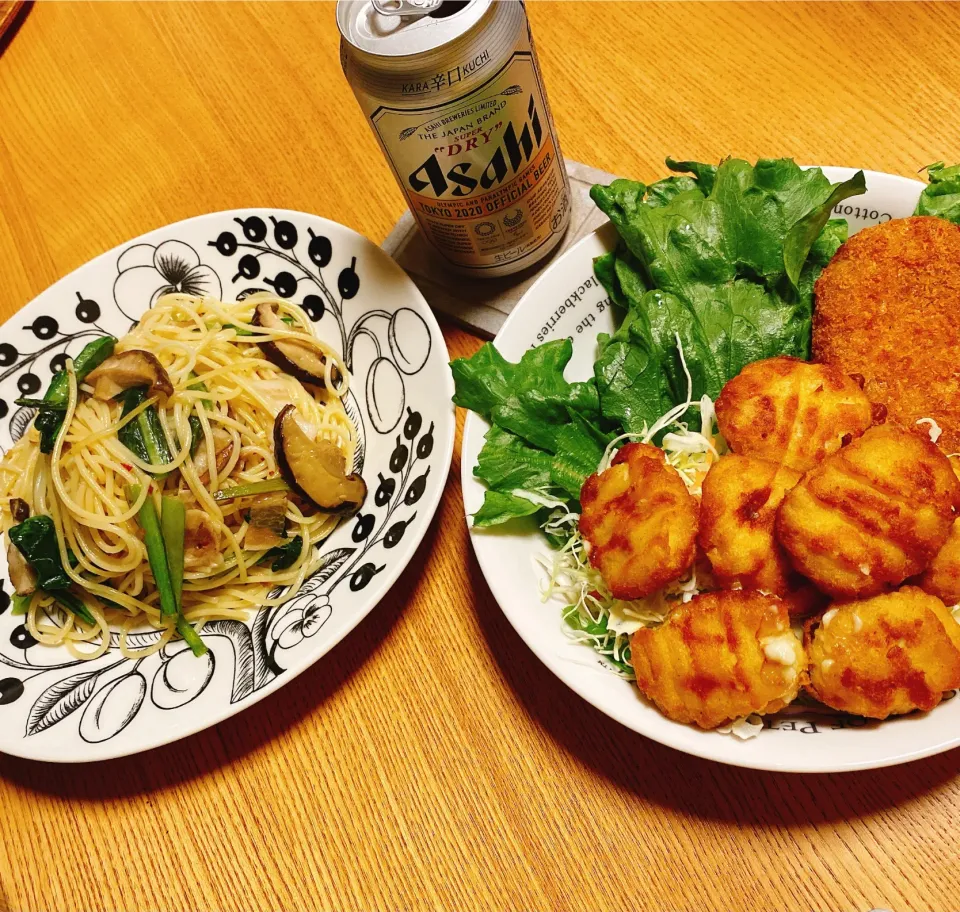 ペペロンチーノ🍝
コロッケとかチキンナゲットとか|naoさん