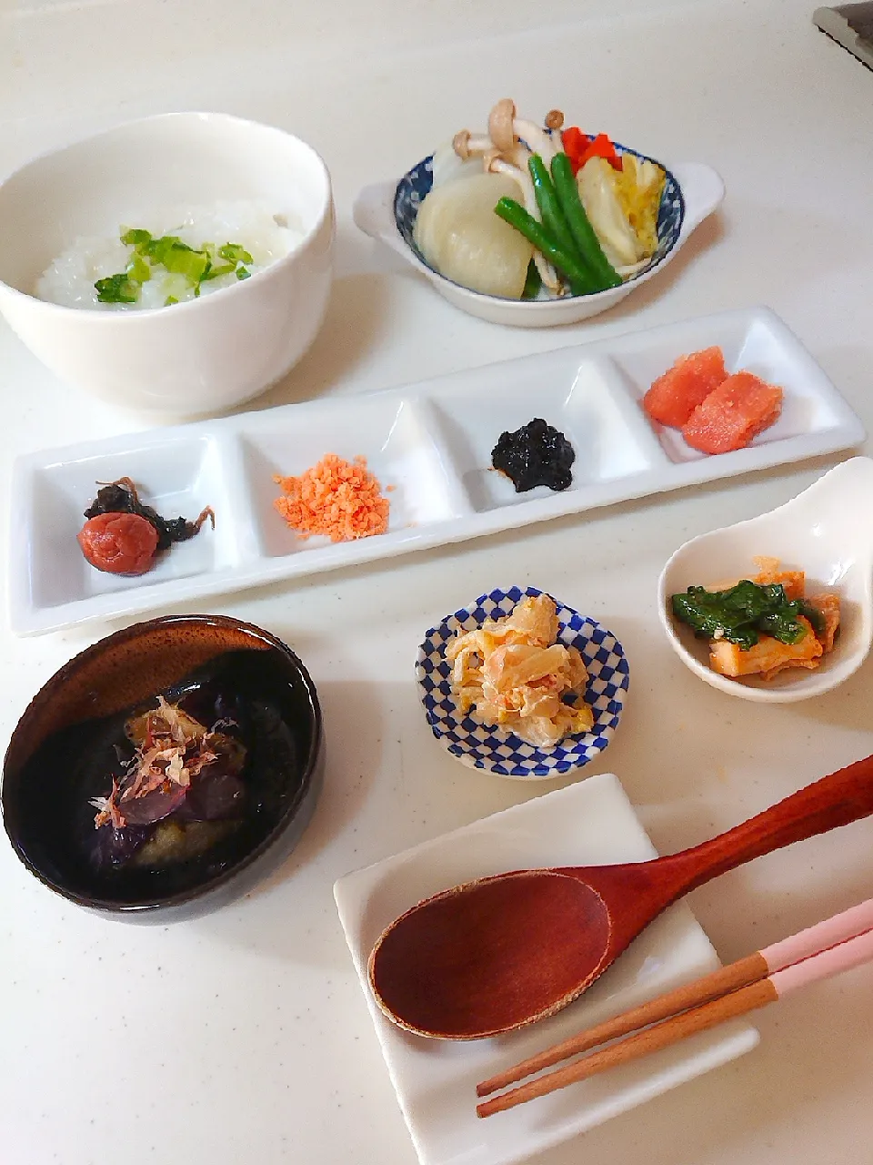 お粥朝食|花龍さん