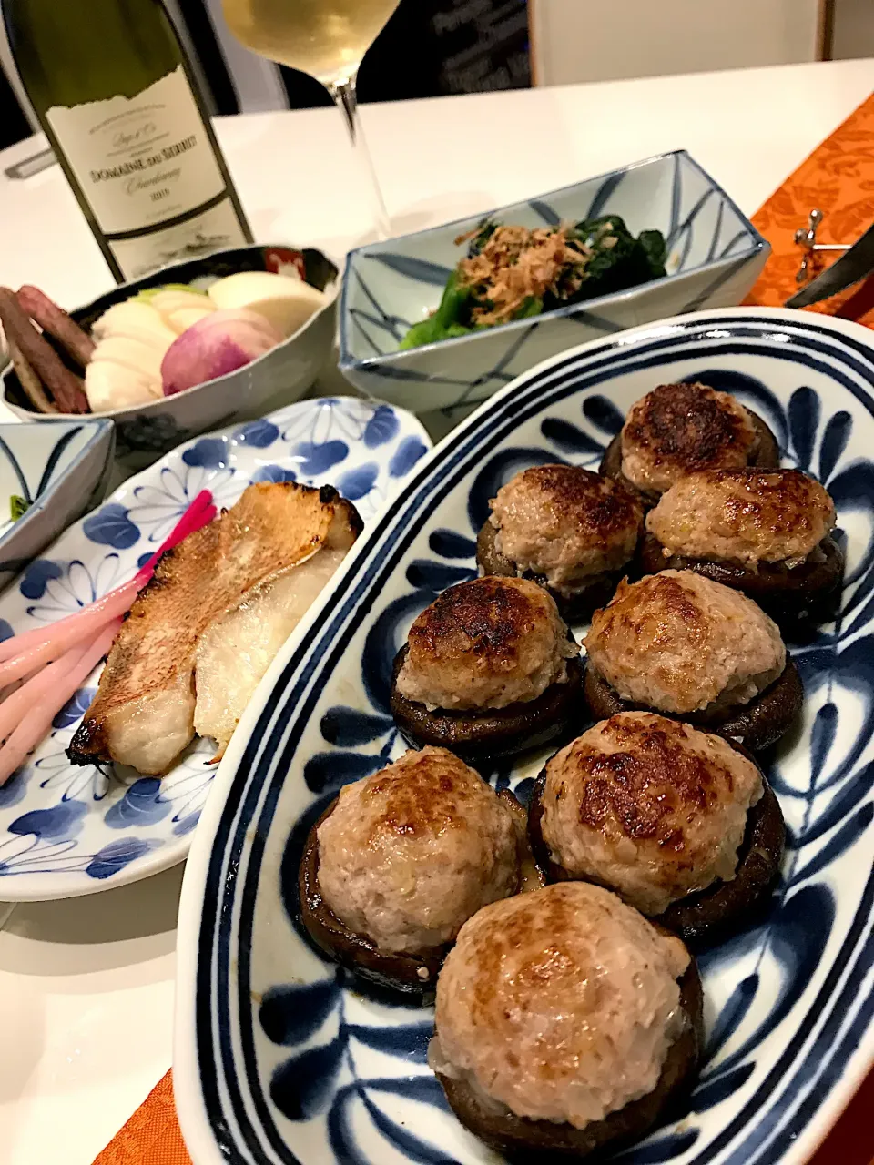 椎茸の陣笠焼売＆メヌケの粕漬け➰🥂😋|ナムナムさん