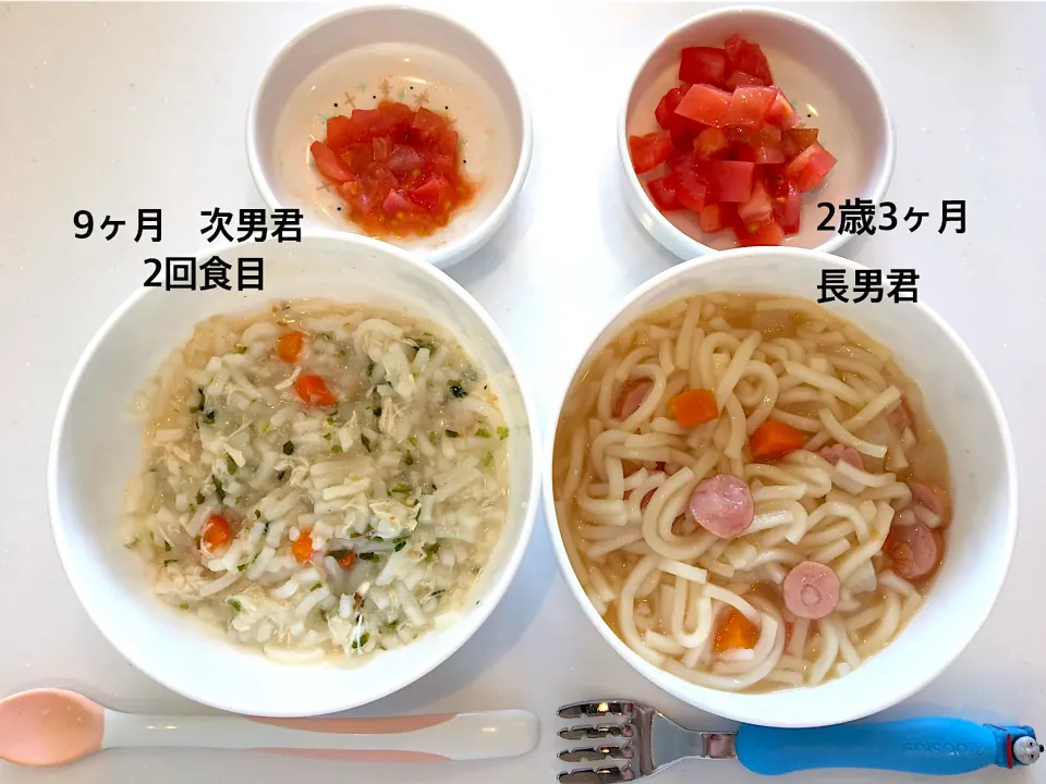 〜本日の息子達ランチ　うどん　離乳食&幼児食〜2021.3.26|yuuさん