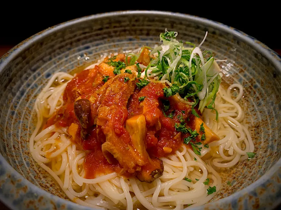 トリップのトマトまぜめん|半田手延べそうめんの店 阿波や壱兆さん