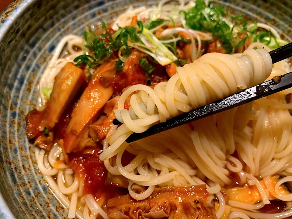 トリップのトマトまぜめん|半田手延べそうめんの店 阿波や壱兆さん