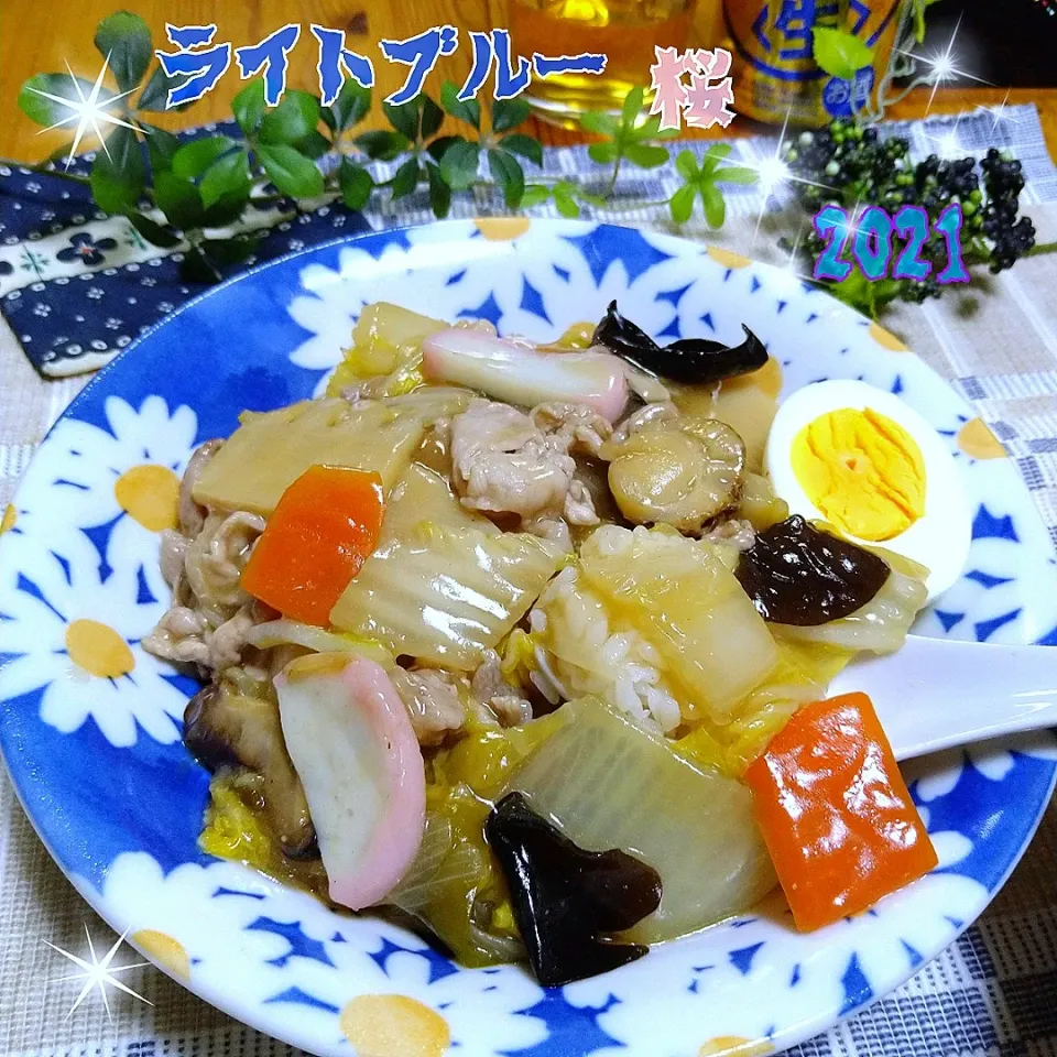 らぴすらずりさんの料理 
ライトブルー💙次男リクエストの中華丼💙|とまと🍅さん