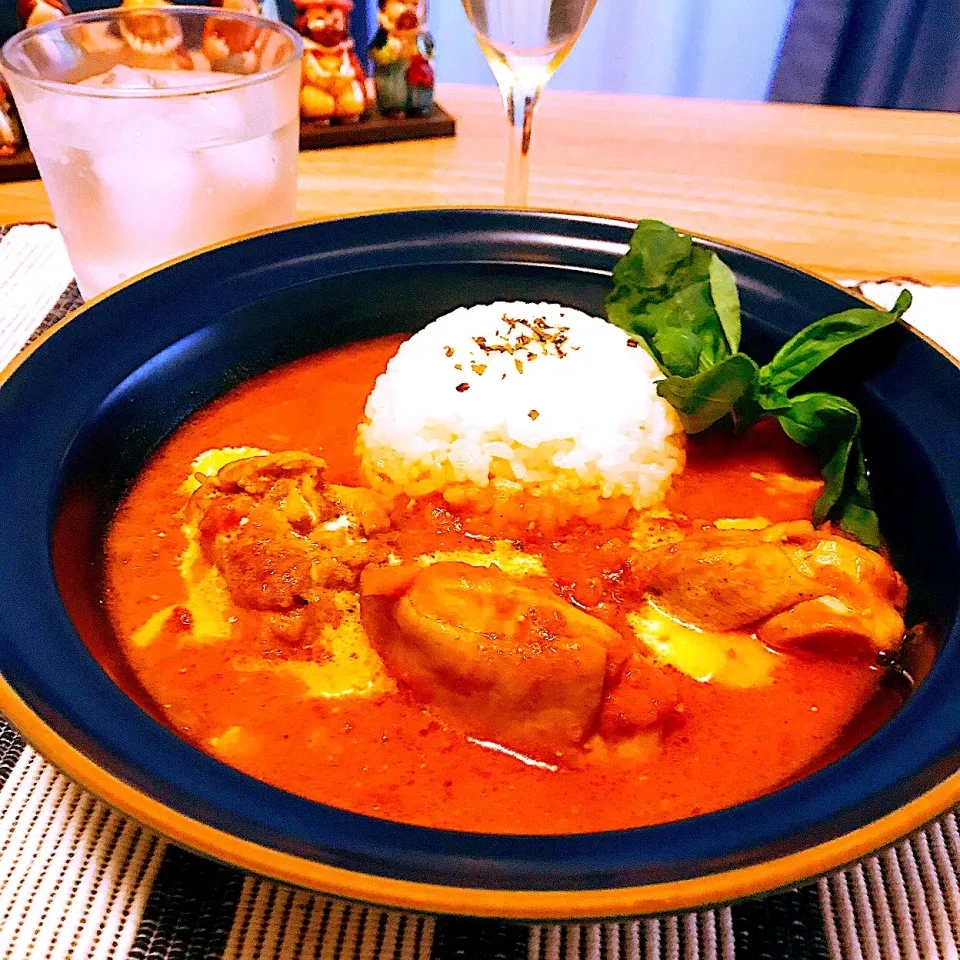 バターチキンカレー🍛が美味しく出来ましたよ〜😋　バターとスパイスの効いたカレーですよ〜😙|Sの食卓さん