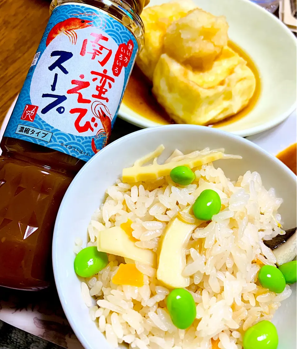 カルディのえびスープの素でエビ香る炊き込みご飯🦐|ちはるさん