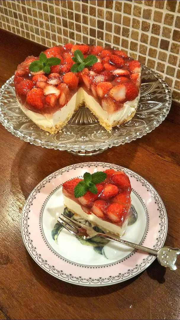 Snapdishの料理写真:🍓レアチーズ🍓|きみちさん