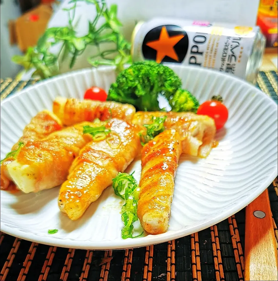 からあげビールさんの料理 おつまみに最高♪ビールが進む!きざみわさぽん肉巻き長いも|ペンギンさん