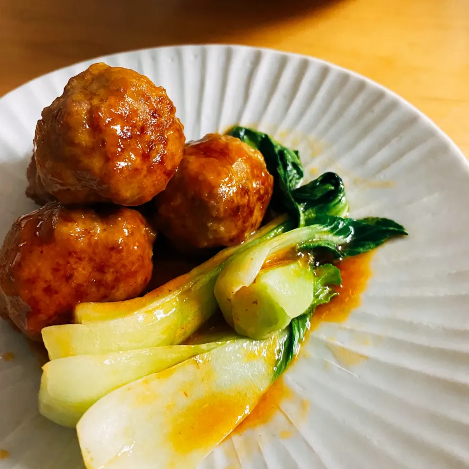 肉団子の甘酢餡掛け|しろくまさん