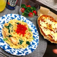 Snapdishの料理写真:サーモンといくらのクリームパスタ|hana♡さん