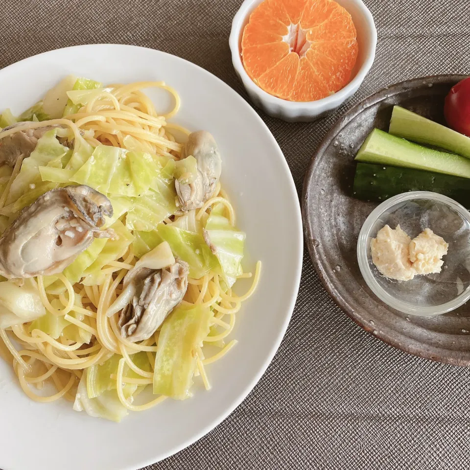 牡蠣の和えるだけパスタ(°∀° )お昼ご飯|サチャンさん