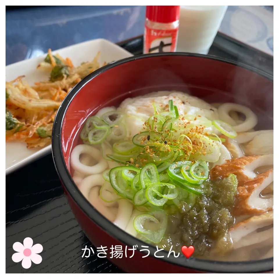 いのっちさんの料理 寒い日には、温かいかき揚げうどんはいかが(o^^o)|いのっちさん