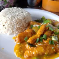 lemon chilly chicken with Butter garlic rice|naveenさん