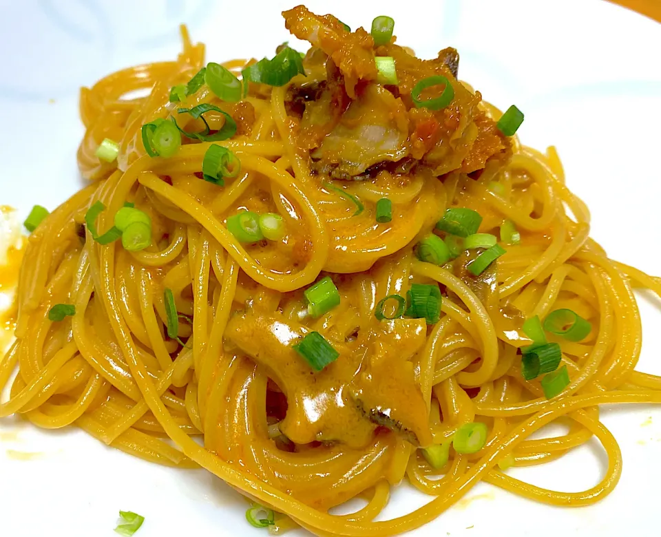 ウニとサザエのクリームパスタ|チルさん