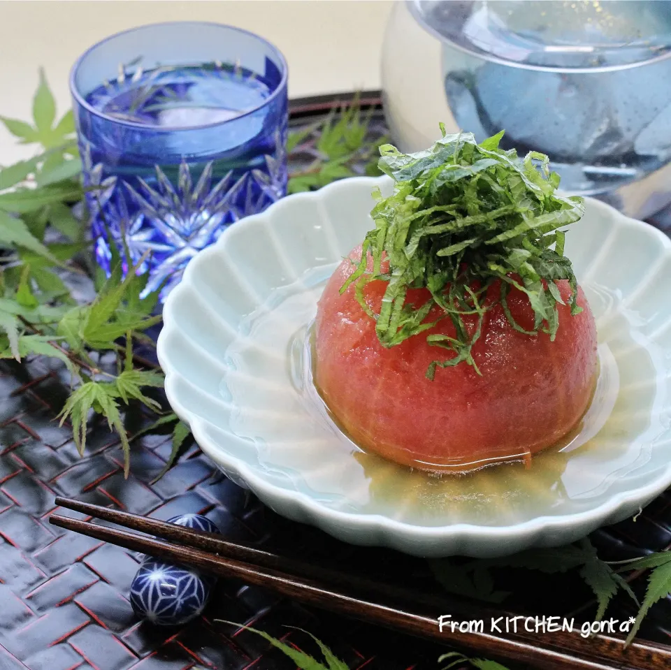 栃木県産トマト🍅で作る✨白だし仕立てのトマト🍅のおひたし﻿|gonta*さん