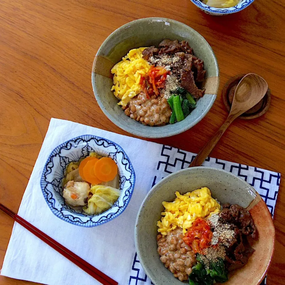 納豆丼で朝ごはん|@chieko_tanabe_さん