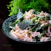 プチプチ！アイスプラントとサラダチキンの簡単サラダ🥗　寿司ガリマヨネーズでサッパリ美味しいサラダです。
