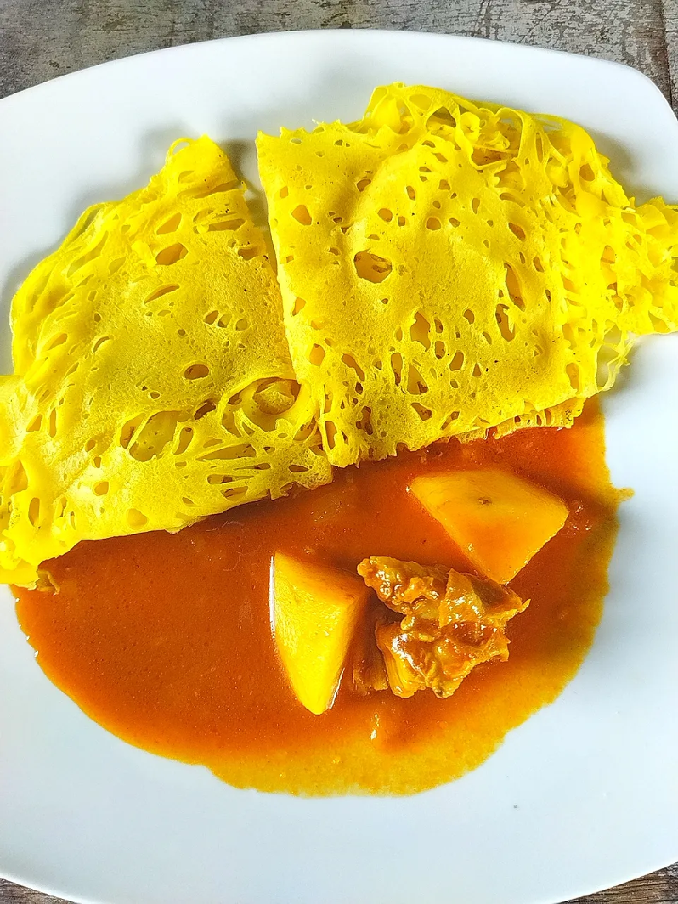 roti jala dan kari daging|lailatul73さん