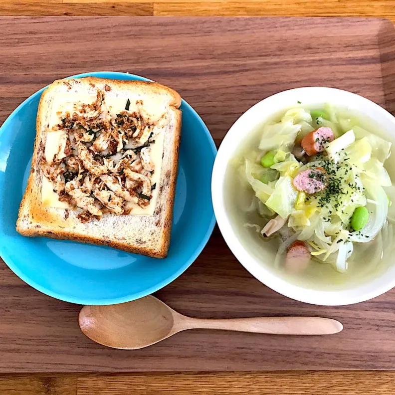 朝ごパン🥪×野菜たっぷりスープ|morimi32さん