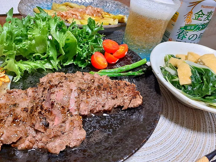 ランプ肉🐮
焼きナス
うまい菜と揚げ炊いたん🌱|びせんさん