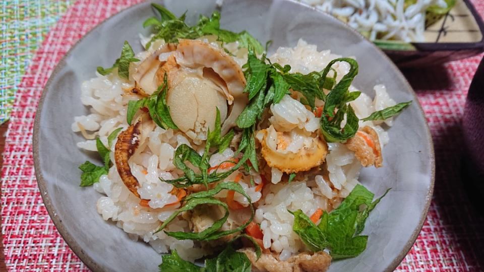 ベビーホタテの炊き込みご飯