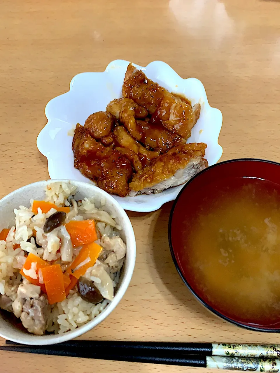 照り焼きチキン+炊き込みご飯|G0MAさん