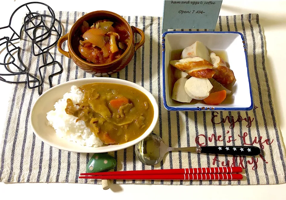 ✳︎カレーライス✳︎チキンのトマト煮込み✳︎里芋の煮物|syamさん