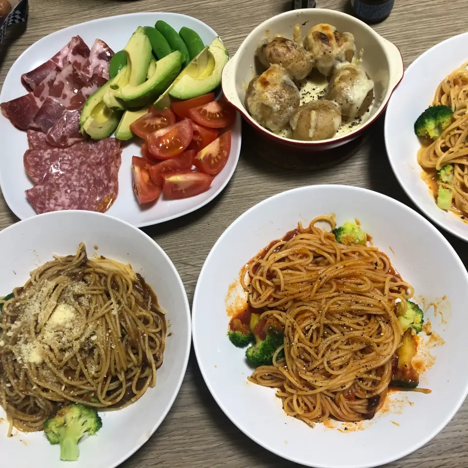 キノコパスタ&トマトパスタ&じゃがチーズ焼き|seiko Oさん