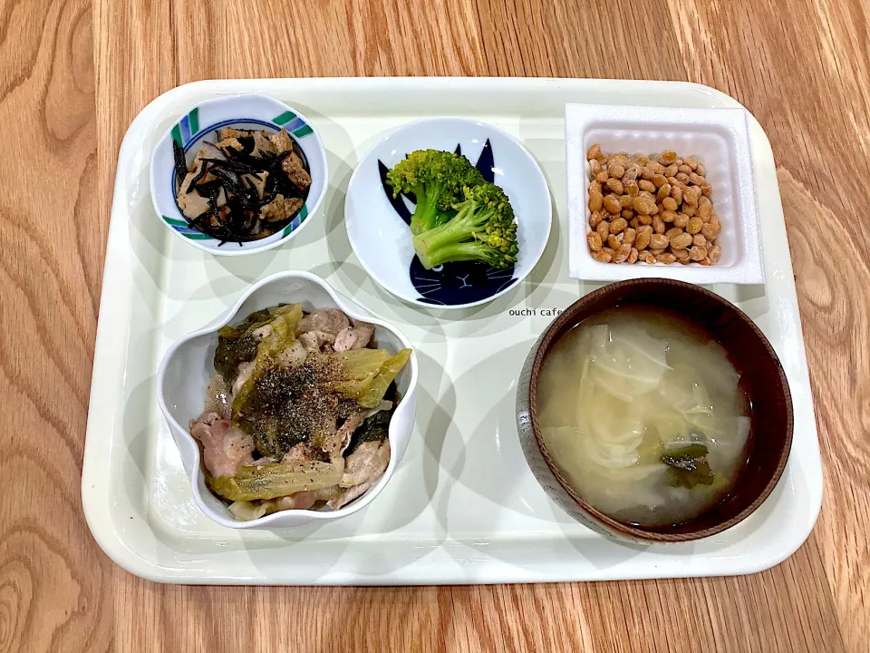 Snapdishの料理写真:豚肉とレタスの塩ダレのご飯|みよさん