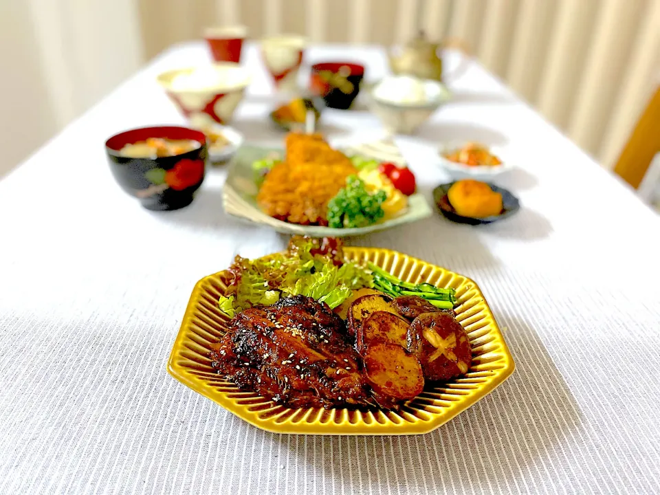 鰯の蒲焼とフライの晩ごはん🍚|ゆかりさん