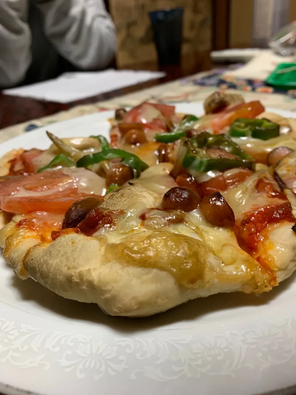 BBQのお裾分け🙏手作り窯で焼いたピザ🍕森町のお茶といただきます🍵|Ryokoさん