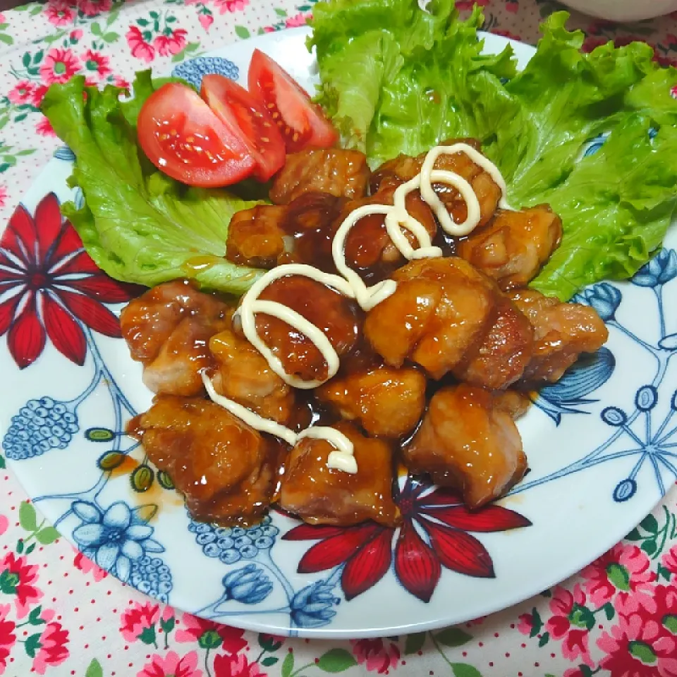 岩手の赤鶏の照り焼きチキン🍗マヨビームつき✨|cocco+さん