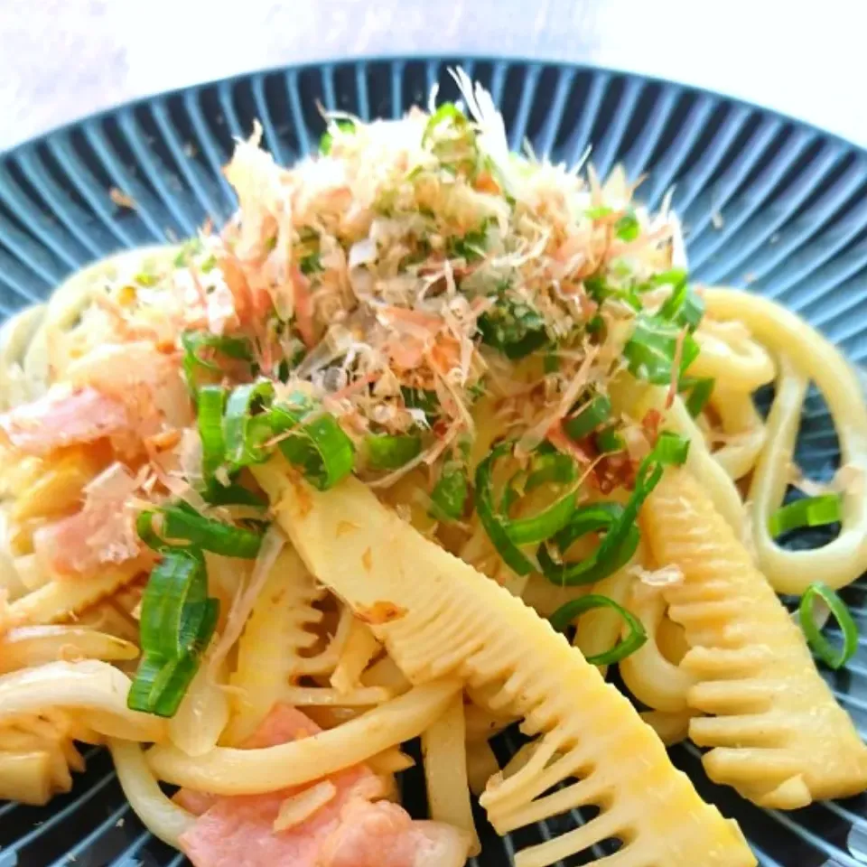 イチロッタさんの料理 筍の和風焼きうどん🎍✨✨ま、間違いないな❣️😆✨👍|とだともさん