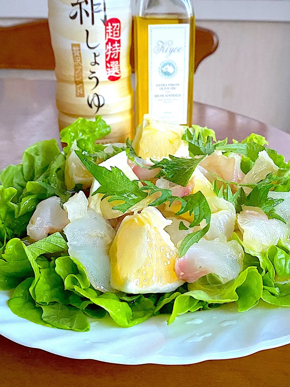 ヒラメと日向夏のサラダ🥗|Miki (^_−)−☆さん