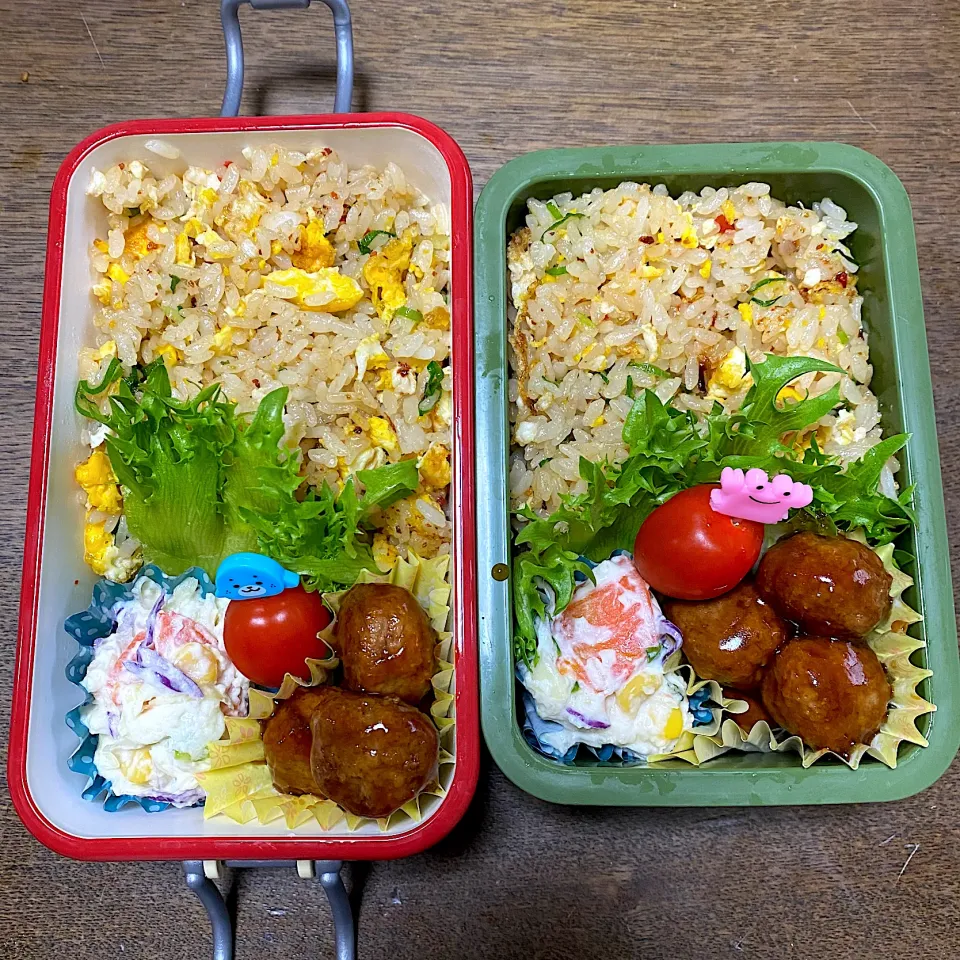 Snapdishの料理写真:娘＆自分弁当♪21.4.8.|れもんてぃさん